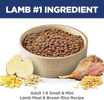 Hill's Science Diet Small & Mini, Adult 1-6, Small & Mini Breeds Premium Nutrition, Dry Dog Food, Lamb & Brown Rice, 15.5 lb Bag