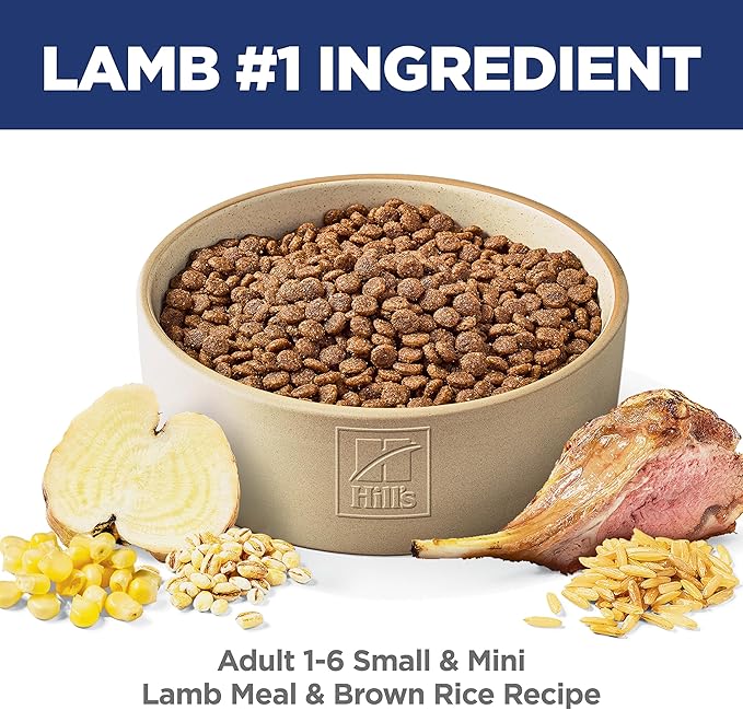 Hill's Science Diet Adult 1-6 Small & Mini Dry Dog Food, Lamb Meal & Brown Rice, 4.5 lb. Bag