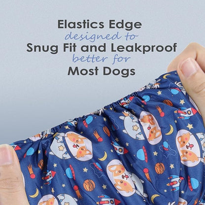 wegreeco Washable Male Dog Belly Band (Stylish Pattern)- Pack of 3 - Washable Male Dog Belly Wrap, Dog Diapers Male (Funny Dogs, Small)