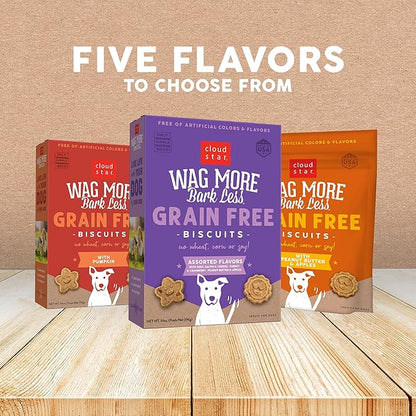 Cloud Star Wag More Bark Less Crunchy Grain Free Dog Treats, Assorted Flavors, 14 oz. Box