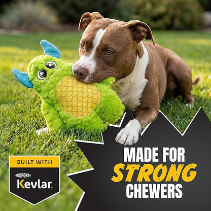 Bite Force Dog Toy - Large Durable & Strong Plush Green Monster Dog Toy, Kevlar-Reinforced for Aggressive Chewers