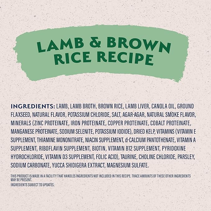 Natural Balance Limited Ingredient Adult Wet Canned Dog Food with Healthy Grains, Lamb & Brown Rice Recipe, 13 Ounce (Pack of 12)