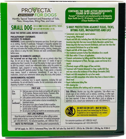 Provecta® Advanced for Small Dogs (5–10 lbs) Flea and Tick Topical Treatment, 4-Month Supply