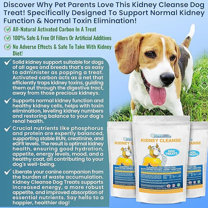 Petite Size Beef Flavor Kidney Cleanse Dog Treats 20 Oz - Kidney Support Formula for Toxin Elimination - Low Protein & Phosphorus Diet Snacks - Ideal for Kidney Wellness