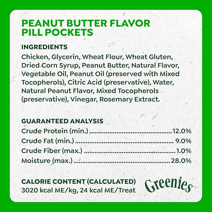 Greenies Pill Pockets for Dogs Large Size, Dog Treat Pouch for Capsule Medication, Peanut Butter Flavor, 7.9 oz. Pouch