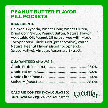 Greenies Pill Pockets for Dogs Large Size, Dog Treat Pouch for Capsule Medication, Peanut Butter Flavor, 7.9 oz. Pouch