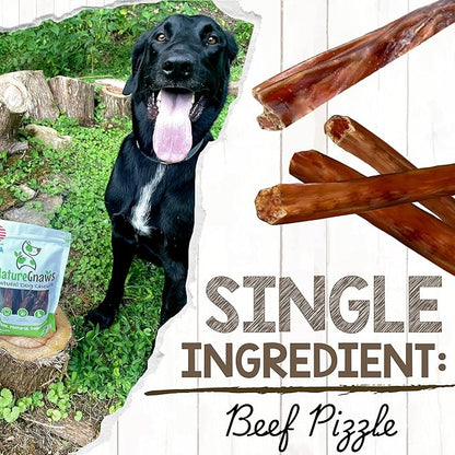 Nature Gnaws USA Steer Sticks for Dogs 5-7" (8oz) - Mixed Thickness - Long Lasting for Aggressive Chewers and Large Dogs - Natural Beef Bully Dog Chew Bones