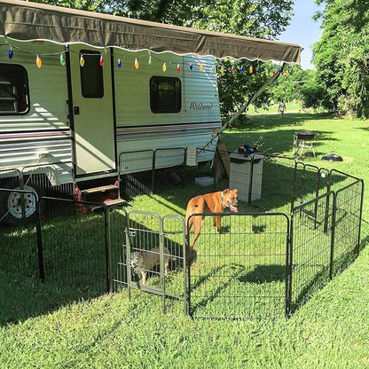 Dog Playpen Indoor & Outdoor Foldable Pet Exercise Fence Pen with Door Gate,Dog Kennels for Small/Medium/Puppy Dogs,Rabbits (8 Panels, 31 Inch)…