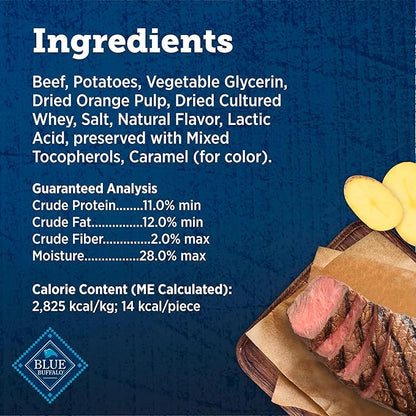 Blue Buffalo True Chews Premium Morsels Dog Treats, Made in The USA with Natural Ingredients, Steak, 10-oz Bag