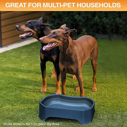 Neater Pet Brands Extra Large Water Bowl for Dogs, Outdoor Dog Water Bowl (2.25 Gallon XL Capacity), Big Trough Style Food Dish for Indoors or Outside, No Spill Large Dog Bowls, Dark Blue