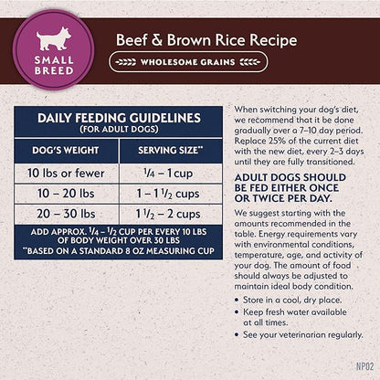 Natural Balance Limited Ingredient Small-Breed Adult Dry Dog Food with Healthy Grains, Beef & Brown Rice, 4 Pound (Pack of 1)