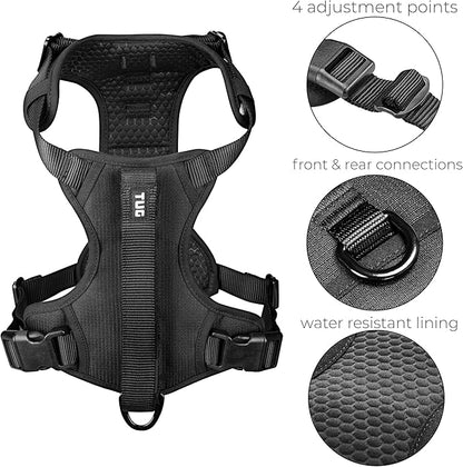 TUG Grab Dog Harness | Integrated Traffic Leash Magnetically Attached for Quick Control (XL/Black)