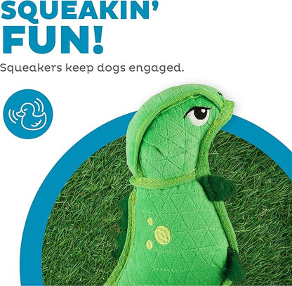 Outward Hound Xtreme Seamz Dino Squeaky Plush Dog Toy - Reinforced Dense Stuffing Plush Toy