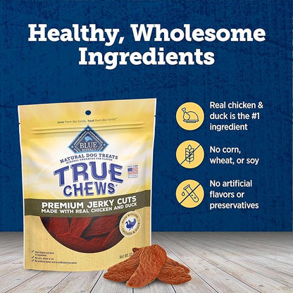 Blue Buffalo True Chews Premium Jerky Cuts Dog Treats, Made in the USA with Natural Ingredients, Chicken & Duck, 22-oz. Bag