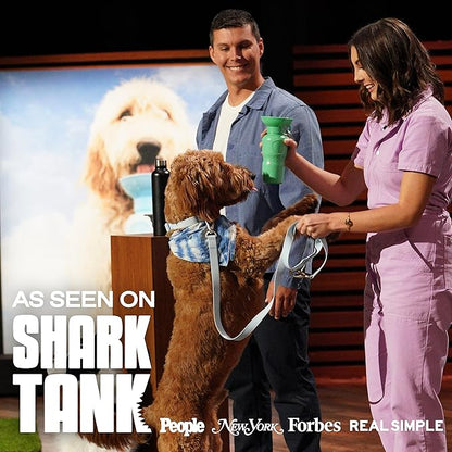 Springer Dog Water Bottle | Portable Travel Water Bottle Dispenser For Dogs - As Seen on Shark Tank | Patented, Leak-Proof Bottles Fill Bowl With Water - Ideal for Walking | BPA-Free 15oz Blue
