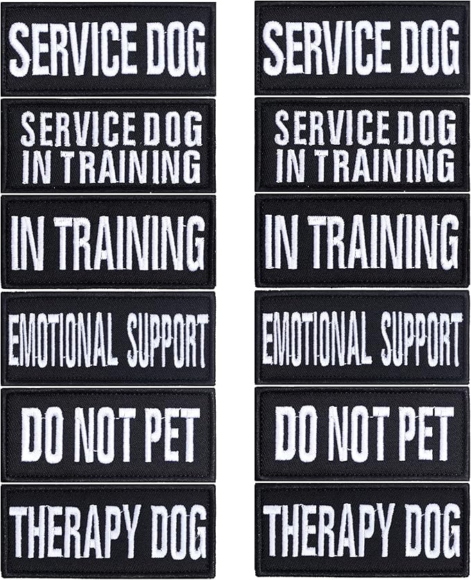 Pistha 12 Pieces Removable Tactical Dog Harness Service Dog Vest Patches Do Not Pet in Training and Emotional Support Dog Vest Patches(3.6 x 1.6Inch)