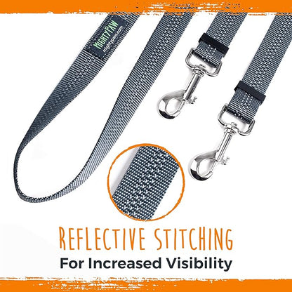 Mighty Paw Double Dog Leash - Double Leash for Two Dogs No Tangle Design. Split Lead for 2 Pets. Adjustable to Fit All Sized Breeds. Reflective Dual Pet Lead for People with Multiple Pups