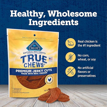 Blue Buffalo True Chews Premium Jerky Cuts Dog Treats, Made in the USA with Natural Ingredients, Chicken, 32-oz Bag