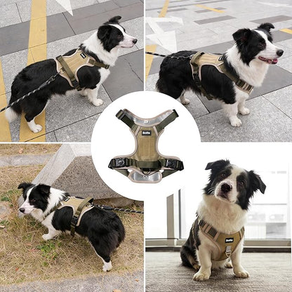 Tactical Dog Harness for Medium Dogs,No Pull Military Dog Vest with Handle,Reflective Heavy Duty Pet Harness for Walking Hiking Training M