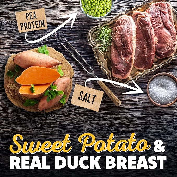 Savory Prime Sweet Potato & Duck Jerky Wrap Dog Treats, Made with 100% Real Duck Breast, Farm Raised, Rawhide Free, Healthy, Easily Digestible, Limited Ingredient, 2 Pounds (Pack of 1)