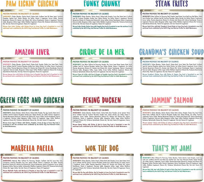 Weruva Grain Free Canned Dog Food Variety Pack, 5.5 oz Each, 12 Flavor