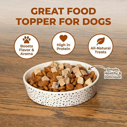 Fieldcrest Farms Freeze-Dried Duck Liver Dog Food Topper or Treat, 100% Single Ingredient Duck Liver, High-Protein, Raw & Grain-Free, 12 oz