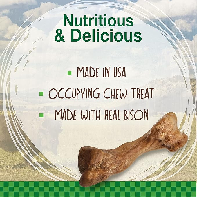 Nylabone Healthy Edibles WILD Natural Dog Chew Treats, Bison Flavor, Small Dogs Up to 20 lbs - Made in USA (16 Count)