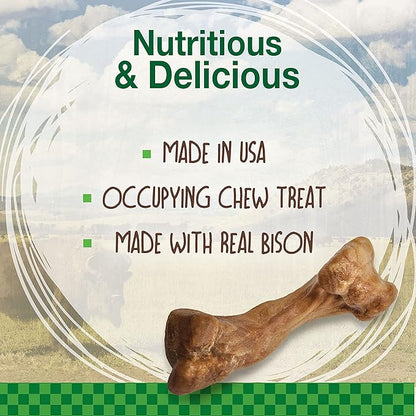 Nylabone Healthy Edibles WILD Natural Dog Chew Treats, Bison Flavor, Small Dogs Up to 20 lbs - Made in USA (16 Count)