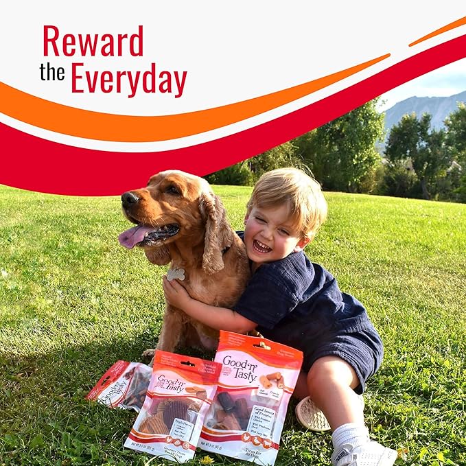 Good 'n' Tasty Triple Flavor Stacks with Cheese, 9 Ounces, Bite Sized Snacks for Dogs with Premium Chicken and Real Cheese