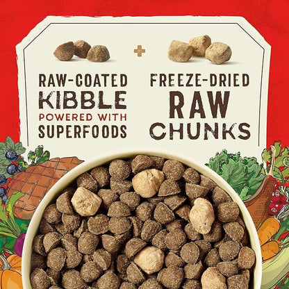 Stella & Chewy's SuperBlends Raw Blend Wholesome Grains Grass-Fed Beef, Beef Liver & Lamb Recipe with Superfoods, 21 lb. Bag
