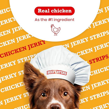 Beefeaters Chicken Jerky Strips for Dogs, 9 oz – Dog Treat. 100% Real Chicken Breast, Grain-Free, No Additives, Perfect for Training & Healthy Growth, Allergy-Friendly (Pack of 2)