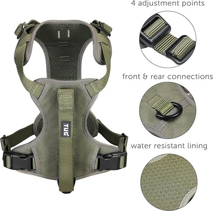TUG Grab Dog Harness | Integrated Traffic Leash Magnetically Attached for Quick Control (XL/Green)