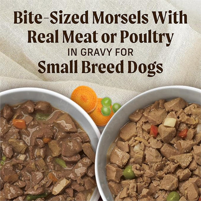 Merrick Lil’ Plates Grain Free Dinner Duos Soft Natural Wet Small Dog Food Variety Pack,Beef and Chicken - 3.5 lb. Tubs,(Pack of 24)