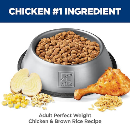 Hill's Science Diet Adult Perfect Weight Dry Dog Food, Chicken & Brown Rice, 12 lb. Bag