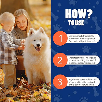 EasyGroomer Deshedding Brush for Dogs & Cats – Undercoat Grooming Tool for Short & Long Hair, Removes Loose Fur & Dirt, Reduces Shedding for Small & Large Pets, Pink