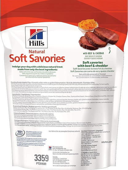 Hill's Natural Soft Savories Dog Treats, Beef & Cheddar, 8 oz. Bag
