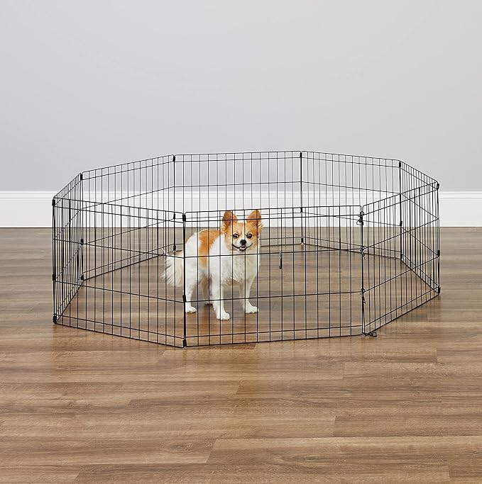 New World by MidWest Homes for Pets 18-Inch Exercise Pen, for Indoor and Outdoor use, 16 Sq Feet of Play, Folding Dog Pen, No Door Design for Maximum Security, Easy to Set Up, Foldable Pet Playpen