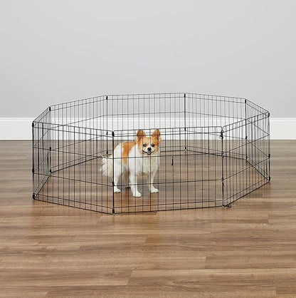 New World by MidWest Homes for Pets 18-Inch Exercise Pen, for Indoor and Outdoor use, 16 Sq Feet of Play, Folding Dog Pen, No Door Design for Maximum Security, Easy to Set Up, Foldable Pet Playpen