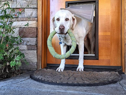 Endura Flap Giant Dog Door for Doors | Designed for Big & Tall Dog Breeds | Insulated Flap for Energy Efficiency | Weather-Resistant & Secure Aluminum Frame | Black, Extra Large, Single Flap