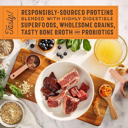 Stella & Chewy's SuperBlends Raw Blend Wholesome Grains Grass-Fed Beef, Beef Liver & Lamb Recipe with Superfoods, 21 lb. Bag