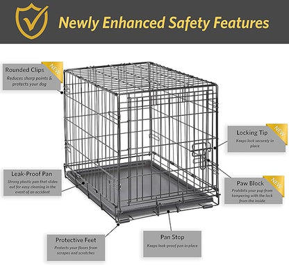 Midwest Homes for Pets 24-Inch New World Crate for Small Breeds, 12-20 lbs, Single Door Folding Dog Crate, Leak-Proof Tray & Secure Latch, Portable, Durable & Easy to Assemble