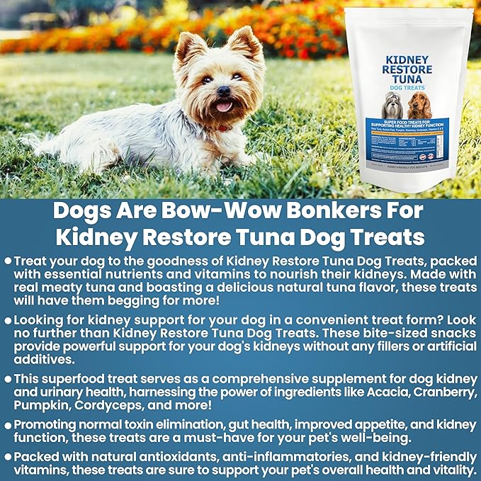 Kidney Restore Tuna Dog Treats - for Canine Kidney Health, Low Protein. Special Kidney-Friendly Snacks for Dogs. Renal Dog Treats Your Pet Will Adore