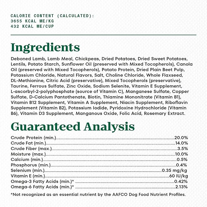 Nutro Limited Ingredient Diet Dry Dog Food, Adult Dog Food Dry Lamb & Sweet Potato Recipe, 4 lb. Bag