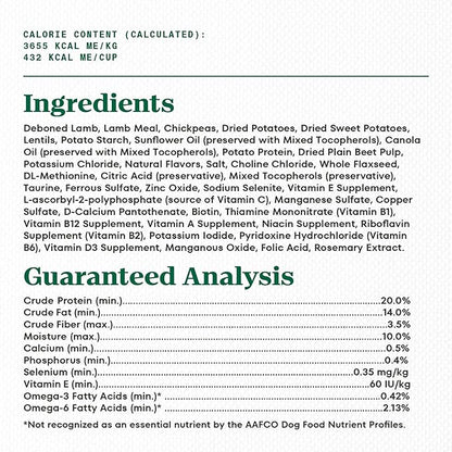 Nutro Limited Ingredient Diet Dry Dog Food, Adult Dog Food Dry Lamb & Sweet Potato Recipe, 4 lb. Bag