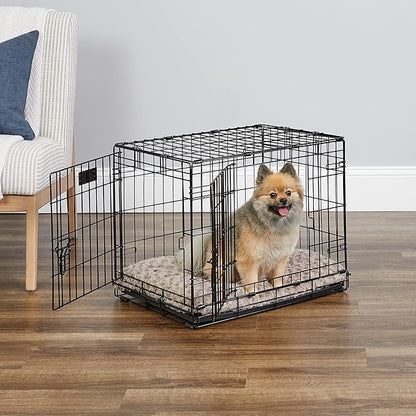 MidWest Homes for Pets 24-Inch iCrate for Small Breeds, 12-20 lbs, Double Door Folding Dog Crate with Divider Panel, Leak-Proof Tray & Secure Latches, Portable, Durable & Easy to Assemble