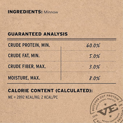 Vital Essentials Freeze Dried Minnows Dog Treats | Single Ingredient | Premium Quality | Grain Free Treats for Dogs, 1 oz Bag