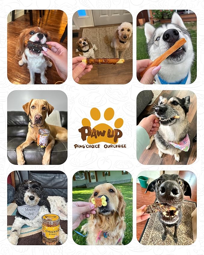 PAWUP Dog Treats Chicken Jerky Wrapped Sweet Potato, Natural Ingredients w/Taurine, Grain Free Dog Treats, 12.5 oz