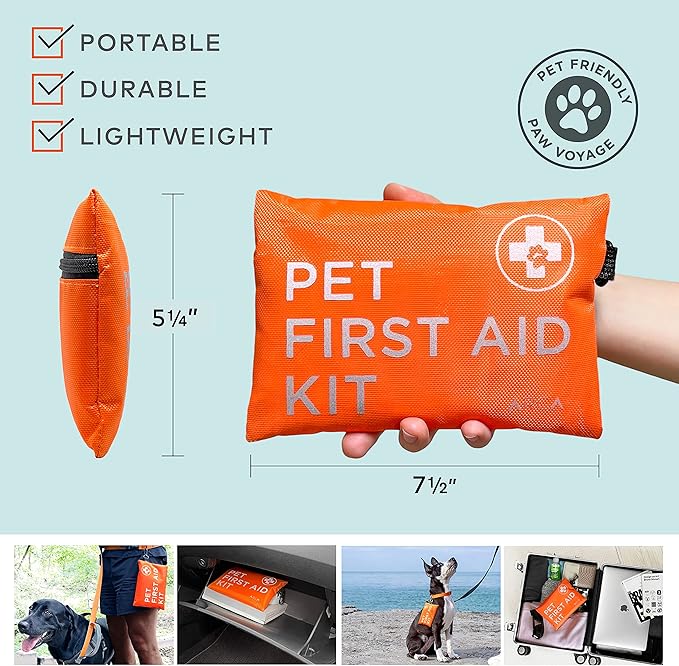 ARCA PET First Aid Kit 3 Piece Set - Each for Home, Car & Travel. Dog First Aid Kit with Thermometer, Tick Remover Kit & Many More