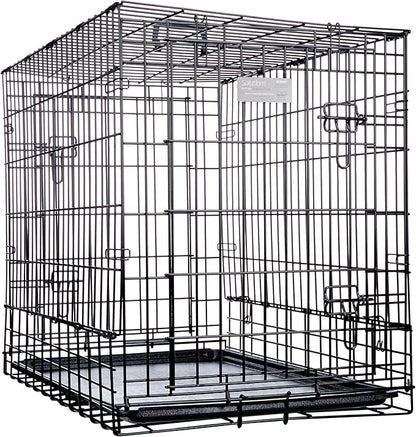 MidWest Homes for Pets Solutions Series Side-by-Side SUV Dog Crate, Double Door Folding Metal Cage Designed to Fit in SUVs & Vans, for Dogs up to 70 Lbs