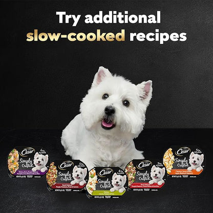 Cesar Simply Crafted Adult Wet Dog Food Toppers for Dry Food, Chicken, Carrots, Potatoes & Peas, 1.3 oz Tubs, 10 Count